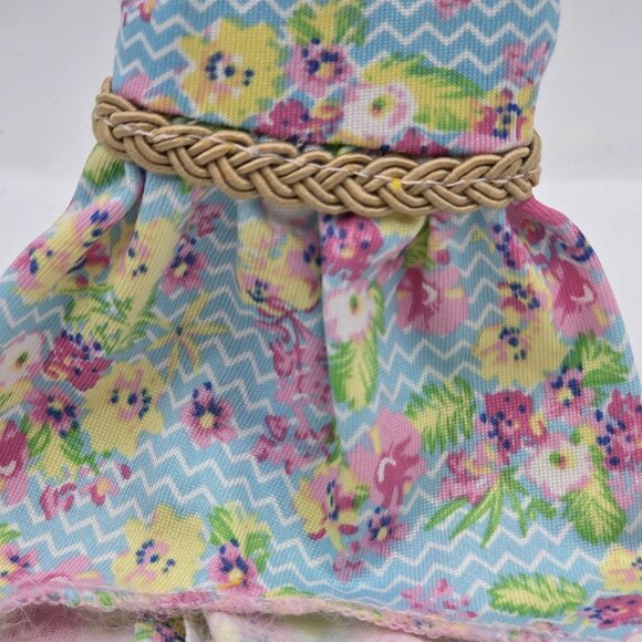 Floral & Chevron Doll Dress For 11.5" Fashion Dolls With Belt - Picture 3 of 7